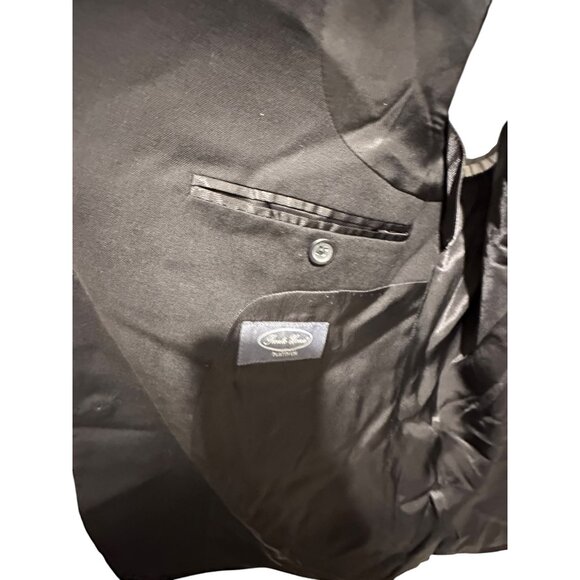 💰BOGO💰 Pronto Uomo Platinum Mens Black Wool Tuxedo Blazer Size 50 Regular - Picture 9 of 10